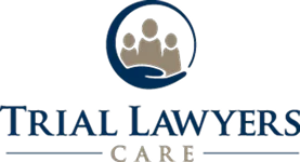 Trial Lawyers Care logo with stylized figures and hand